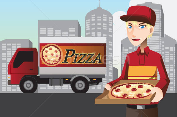 Pizza delivery man Stock photo © artisticco