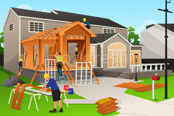 Workers Working on Home Renovation Stock photo © artisticco