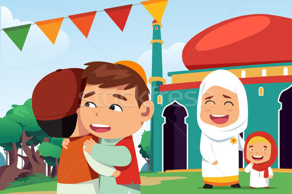 Muslims Celebrating Eid Al Fitr Stock photo © artisticco