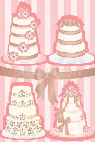 Wedding dolci set matrimonio rosa disegno Foto d'archivio © artisticco