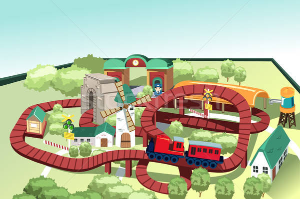 Miniature toy train track Stock photo © artisticco