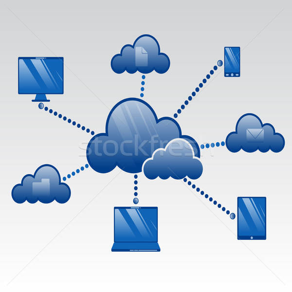 Cloud Computing Computer Internet Laptop Technologie Server Stock foto © artisticco
