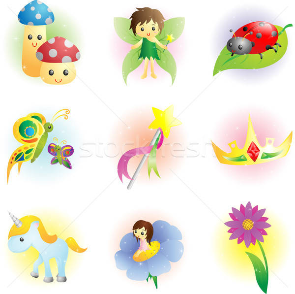 Fantasy fairy icons Stock photo © artisticco