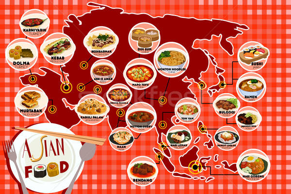 Asian Food Infography Stock photo © artisticco