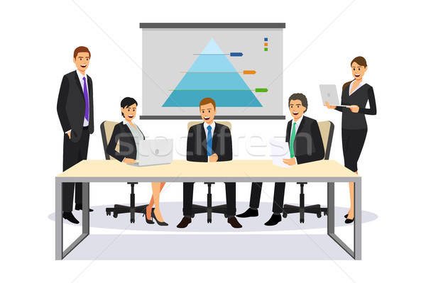 Business People in a Meeting Illustration Stock photo © artisticco