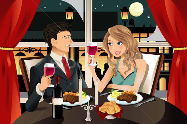 Couple in restaurant Stock photo © artisticco