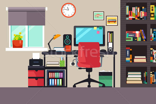 ホームオフィス スタイル ビジネス コンピュータ 表 デスク ストックフォト © artisticco