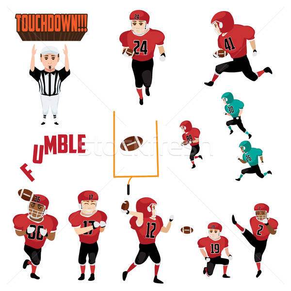 American Football Icons Cliparts Design Elements Stock photo © artisticco