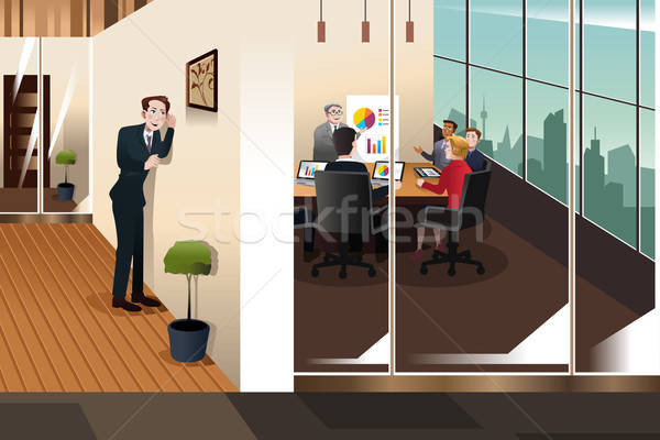 Businessman Listening to the Conversation in a Meeting Room Stock photo © artisticco
