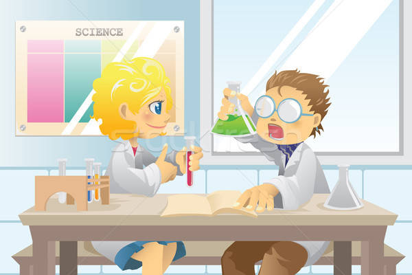 Students in science project Stock photo © artisticco