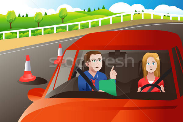 Teenager in a road driving test  Stock photo © artisticco