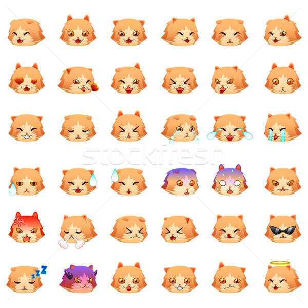 Gatto persiano emoticon cat disegno cartoon moderno Foto d'archivio © artisticco
