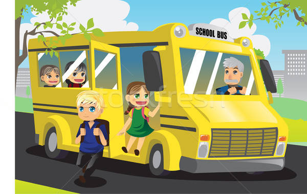 Okul çocuklar okul otobüsü çocuklar eğitim Stok fotoğraf © artisticco