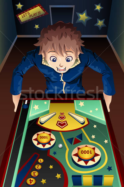 Man playing pinball machine Stock photo © artisticco