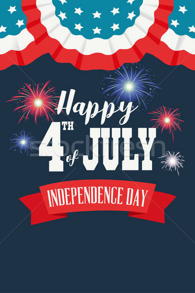 Happy Fourth of July Poster Illustration Stock photo © artisticco