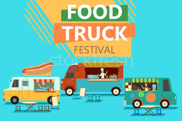 Alimente strada camion festival poster alimente stradă Imagine de stoc © artisticco