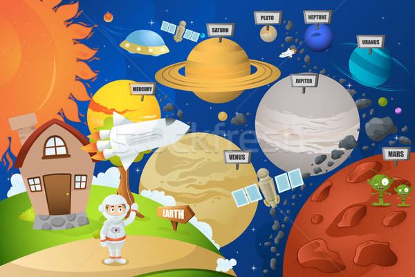 Astronaut and planet system Stock photo © artisticco