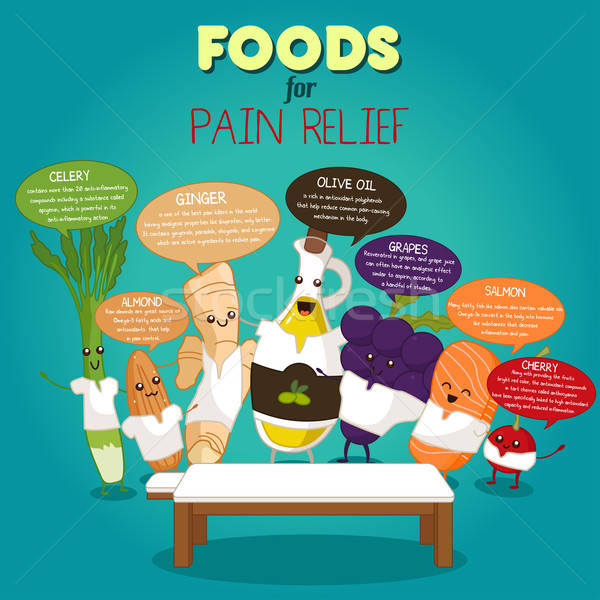 Stock photo: Foods for Pain Relief Infographic