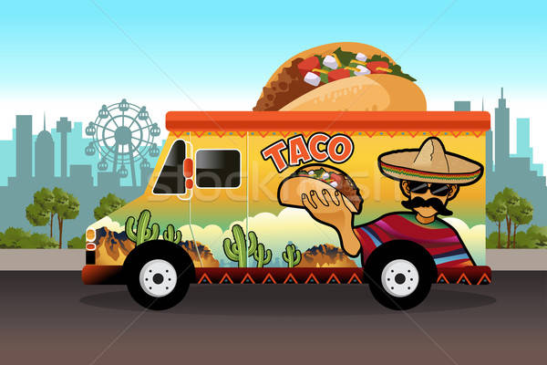 Taco Food Truck Vector Illustration Artisticco Llc