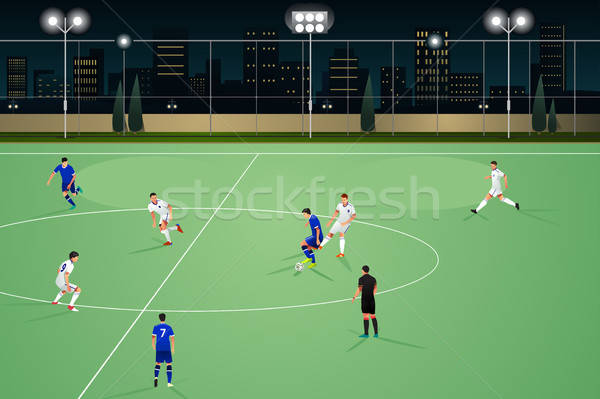 People Playing Soccer at Night Stock photo © artisticco