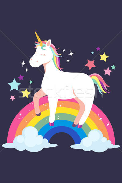 Unicorn and Rainbow Illustration Stock photo © artisticco