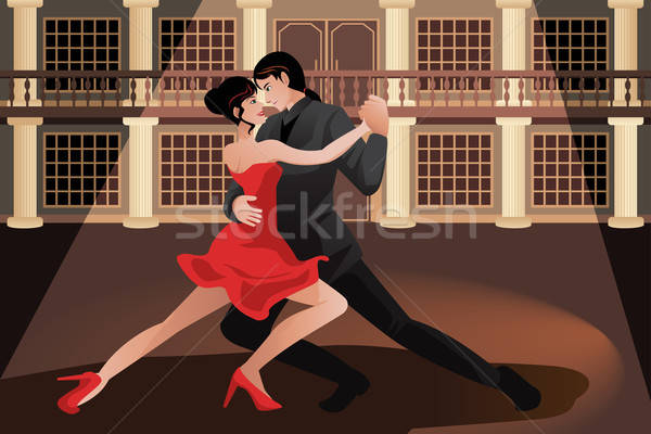 Coppia dancing tango ragazza uomo Foto d'archivio © artisticco