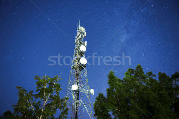 Radio Turm Queensland Nacht Sternen Ebenen Stock foto © artistrobd