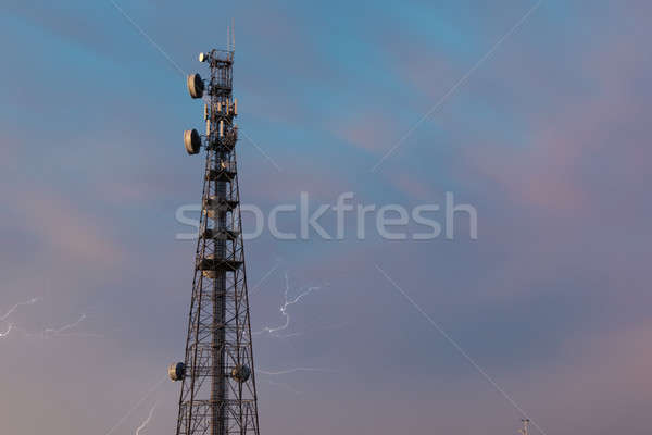 Rádio torre queensland relâmpago tempestade Foto stock © artistrobd