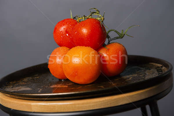 красный зрелый свежие помидоров металл Сток-фото © artistrobd