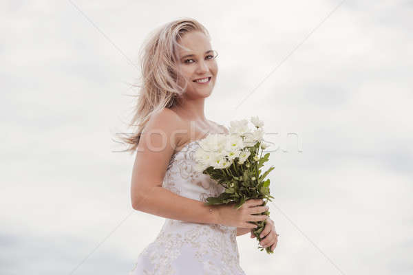 Novia rock playa nueva gales del sur hermosa Foto stock © artistrobd