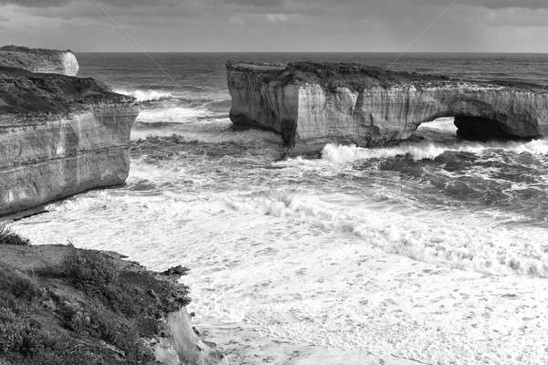 View of the iconic London Bridge in Victoria. Black and White. Stock photo © artistrobd