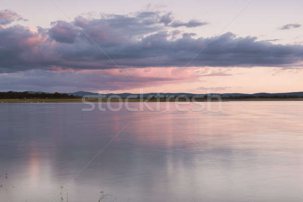 Jezioro queensland późno popołudnie wody chmury Zdjęcia stock © artistrobd