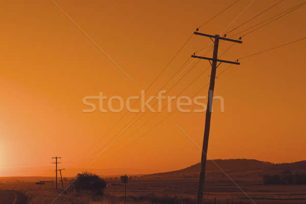 Kereste güç kutup hat gökyüzü gün Stok fotoğraf © artistrobd