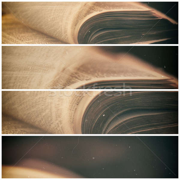 Biblii świece niski świetle scena płyta Zdjęcia stock © artistrobd
