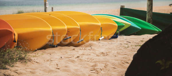 Kayaks on the beach during the day Stock photo © artistrobd