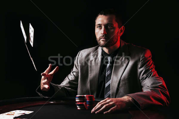 Emotional high stakes poker player Stock photo © artistrobd