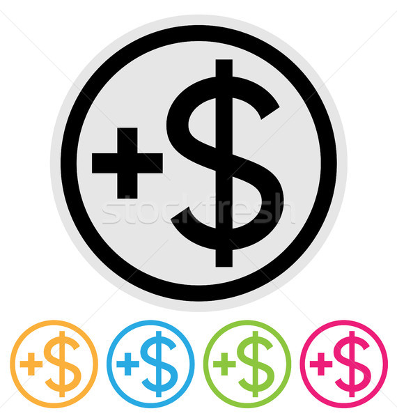 Gyártmány pénz ikon meg dollár gomb Stock fotó © artizarus