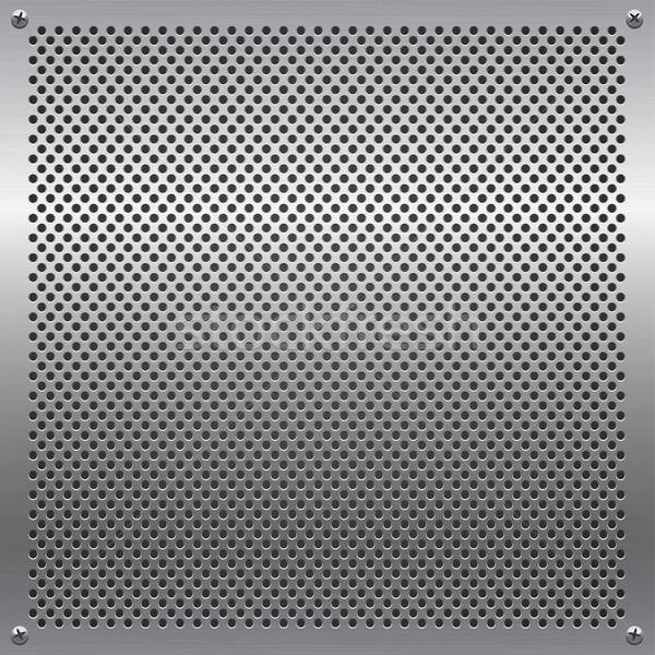 Métal grille brillant texture plaque acier Photo stock © artizarus
