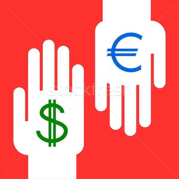 валюта обмена два рук иностранная валюта доллара Сток-фото © artizarus