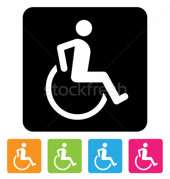 Handicapées signe symbole homme orange vert Photo stock © artizarus