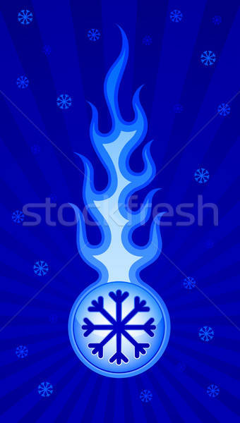 Ghiaccio fiamma blu gelato fuoco luce Foto d'archivio © artizarus