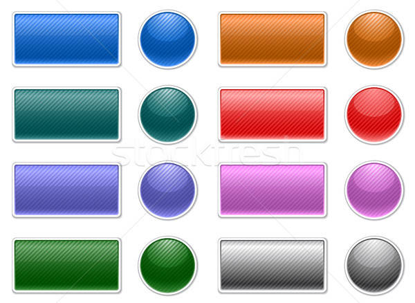 Rayé web boutons brillant couleurs Photo stock © artizarus