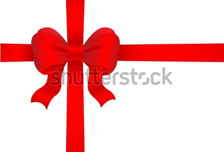 紅色 禮物 弓 白 紙 背景 商業照片 © artizarus
