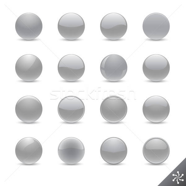 Ezüst gombok különböző stílus gomb vektor Stock fotó © artizarus