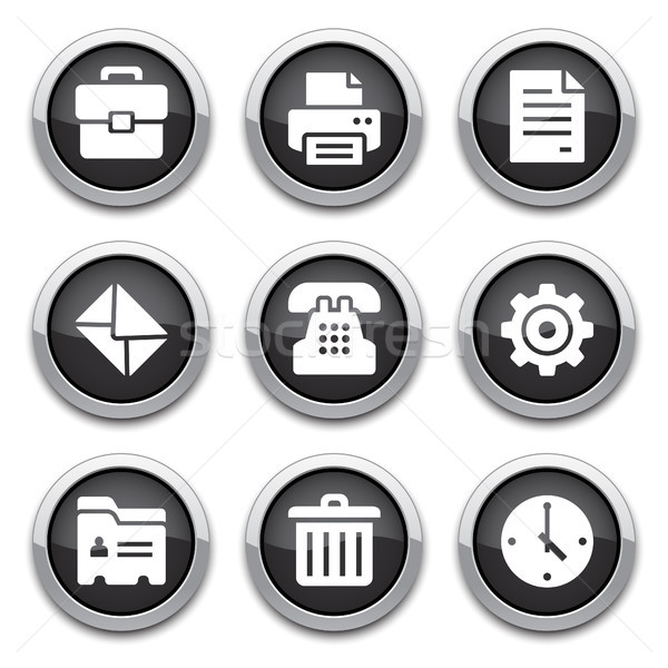 Stock photo: black office buttons