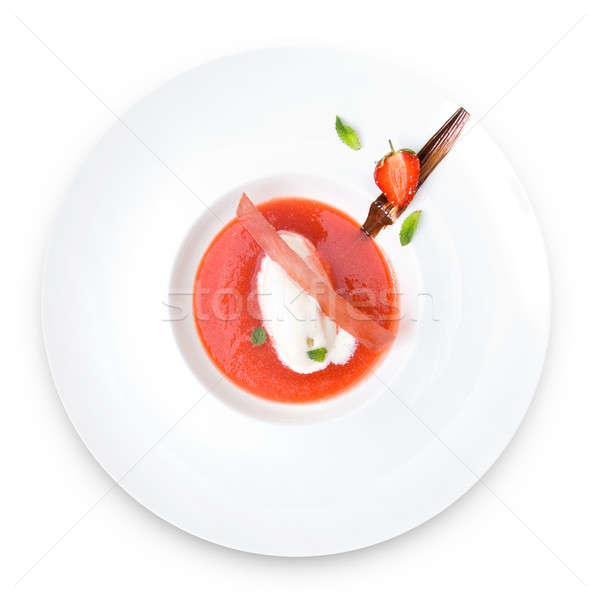 Izolált eper desszert tányér stúdió friss Stock fotó © artjazz