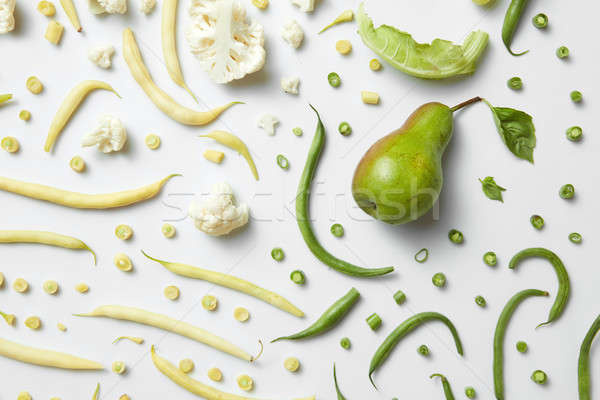 Gruszka kalafior fasola biały świeże warzywa owoce Zdjęcia stock © artjazz