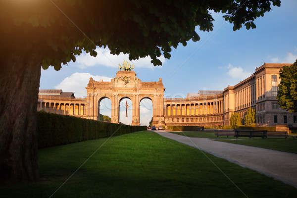 The Triumphal Arch in Cinquantennaire Parc in Brussels , Belgium Stock photo © artjazz