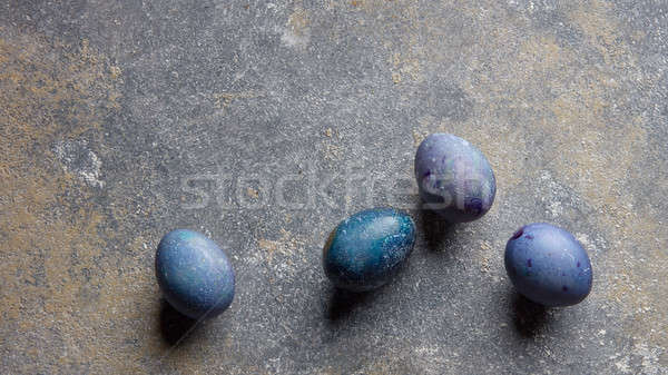 Stok fotoğraf: Paskalya · renkli · yumurta · dört · taş · gıda · yumurta