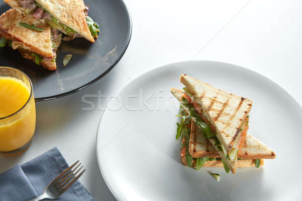 two club sandwich with various fillings Stock photo © artjazz